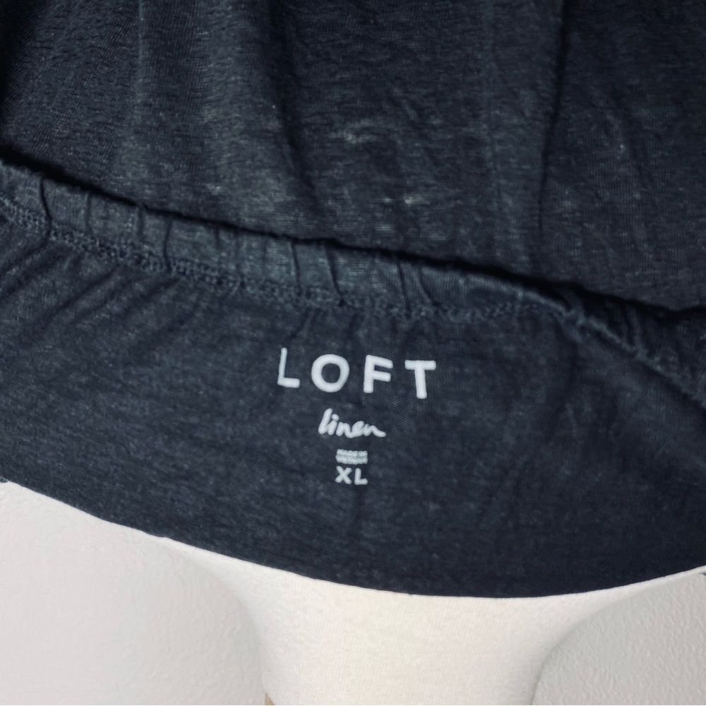 LOFT Black Linen Peasant Short Sleeve Top, XL & XXL - Picture 9 of 16